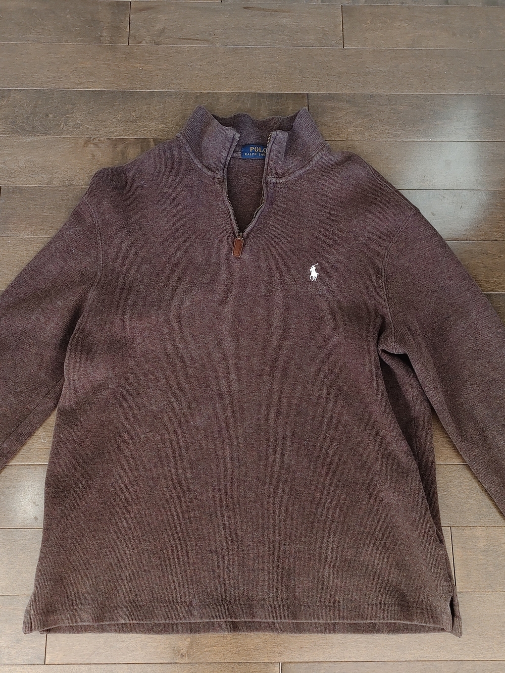Polo by Ralph Lauren Men's Wine-Brown Half-Zip Sweater